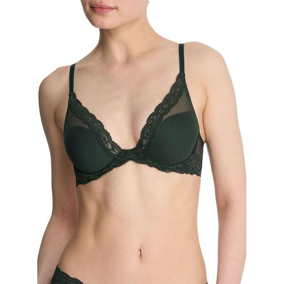 Natori Womens Feathers Plunge T-Shirt Bra 36DD Dark Forest - NWT - Picture 1 of 5